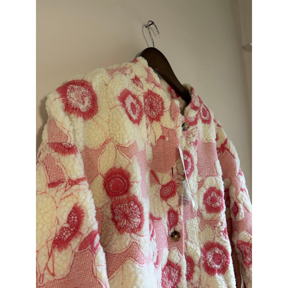 Sezane Nael Oversized Ecru Rosewood Jacket Coat French Casual Size 8 NWT - Picture 4 of 11